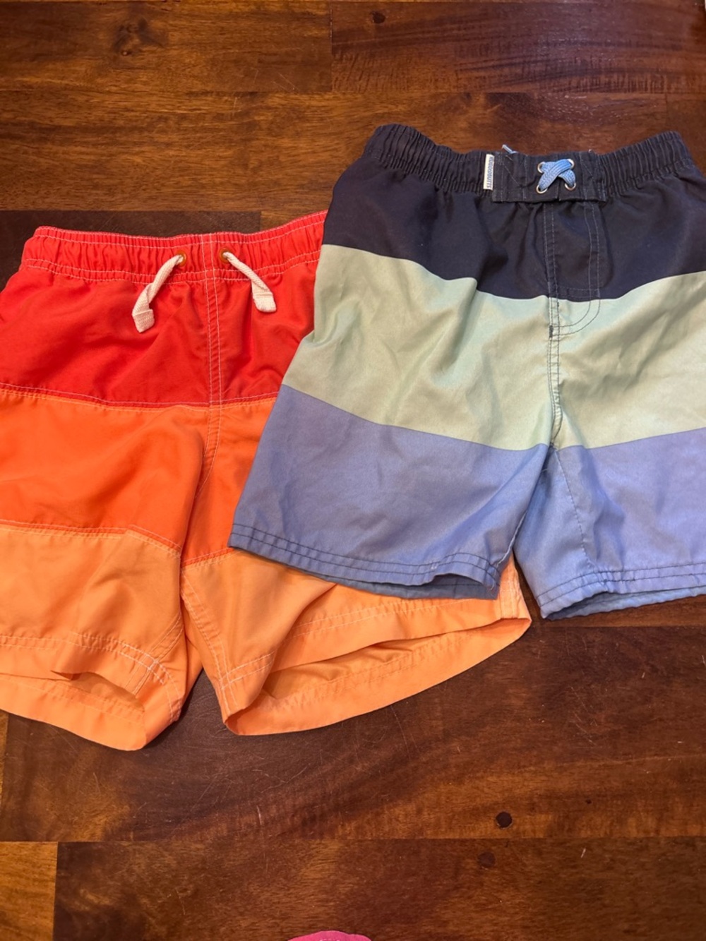 Rugged Butts & Hanna Andersson Boys Colorblock Swim Shorts - Orange & Blue